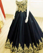 Load image into Gallery viewer, quinceanera dresses black and gold
