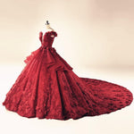 Load image into Gallery viewer, Illusion Neckline Cap Sleeves Floral Lace Ball Gowns Wedding Dresses 2018
