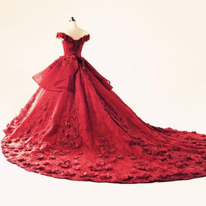 Illusion Neckline Cap Sleeves Floral Lace Ball Gowns Wedding Dresses 2018