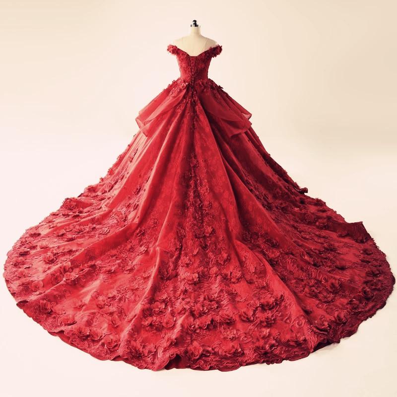 Illusion Neckline Cap Sleeves Floral Lace Ball Gowns Wedding Dresses 2018