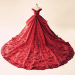 Load image into Gallery viewer, Illusion Neckline Cap Sleeves Floral Lace Ball Gowns Wedding Dresses 2018
