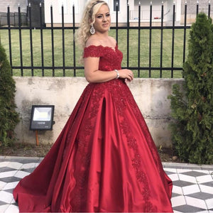 Burgundy-Ball-Gowns-Prom-Dresses-2019-Elegant-Evening-Gowns