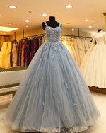 Cargar imagen en el visor de la galería, Chic Lace Beaded Sweetheart Tulle Ball Gowns Quinceanera Dresses
