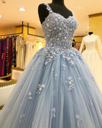 Cargar imagen en el visor de la galería, Chic Lace Beaded Sweetheart Tulle Ball Gowns Quinceanera Dresses

