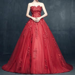 Load image into Gallery viewer, Elegant Floral Lace Sweetheart Tulle Ball Gown Dresses
