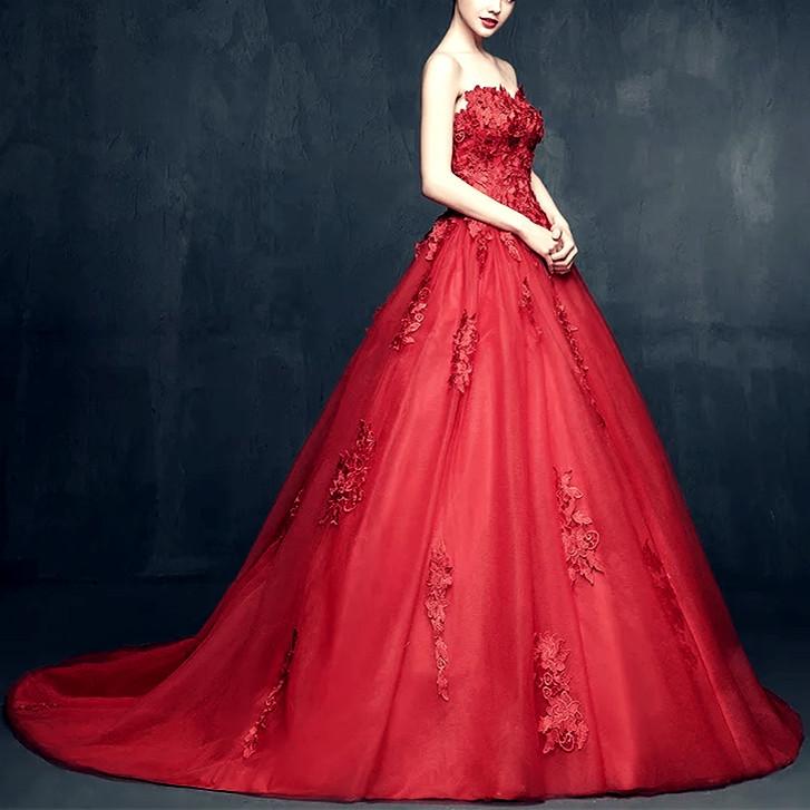 Elegant Floral Lace Sweetheart Tulle Ball Gown Dresses