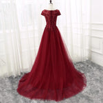 Load image into Gallery viewer, Elegant Lace Appliques V Neck Tulle Bridesmaid Dresses Long
