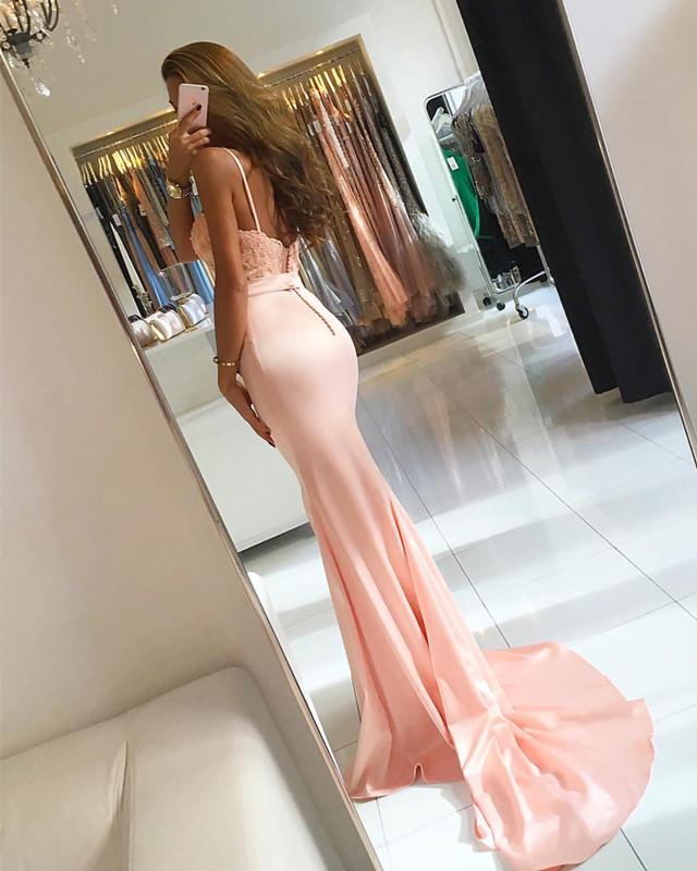Elegant Appliques Sweetheart Satin Mermaid Prom Dresses