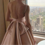 Load image into Gallery viewer, Unique Bow Back Satin Princess Wedding Dresses Pink
