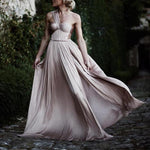 Load image into Gallery viewer, One Shoulder Pleated Chiffon Champagne Bridesmaid Dresses
