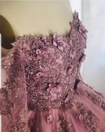 Load image into Gallery viewer, Amazing Lace Embroidery Long Sleeves Prom Dresses Off Shoulder

