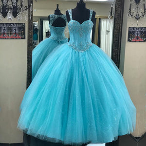 Beaded Sweetheart Tulle Ball Gowns Quinceanera Dresses