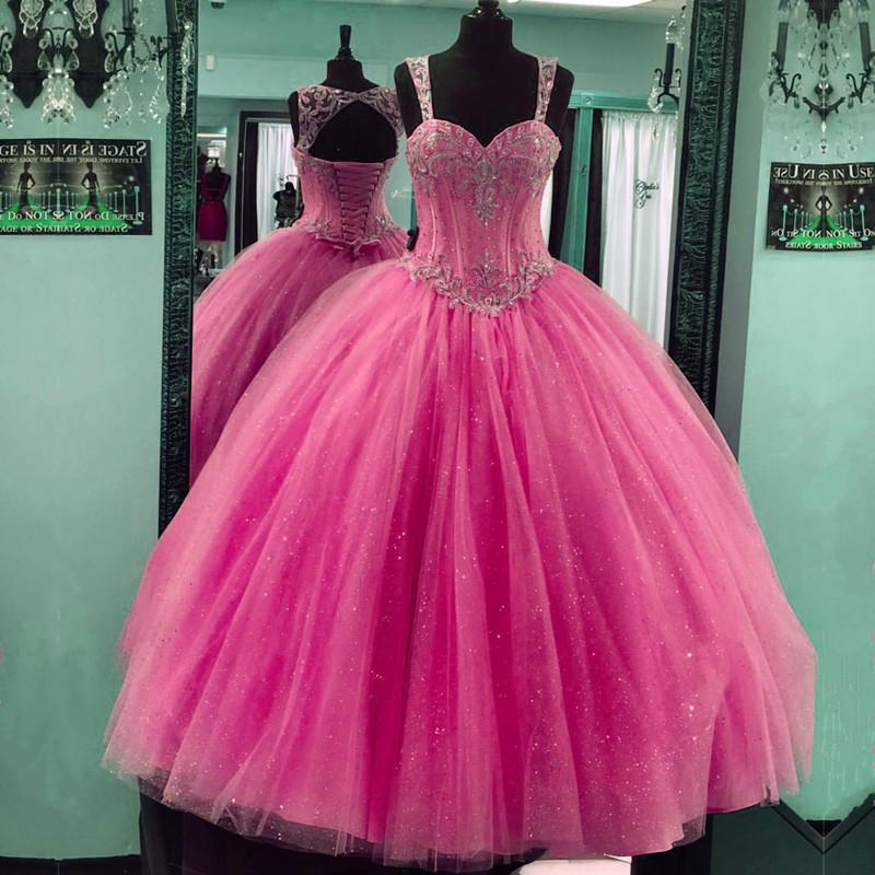 Beaded Sweetheart Tulle Ball Gowns Quinceanera Dresses