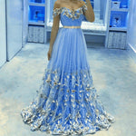 Cargar imagen en el visor de la galería, Elegant Lace Embroidery Sweetheart Tulle Formal Evening Dresses
