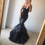Load image into Gallery viewer, Elegant Sequins V Neck Ruffle Mermaid Evening Gowns Bodice Corset
