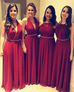 Load image into Gallery viewer, Burgundy-Bridesmaid-Dress
