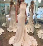 Load image into Gallery viewer, Ivory Sequins Halter Neckline Ruffle Mermaid Evening Gowns
