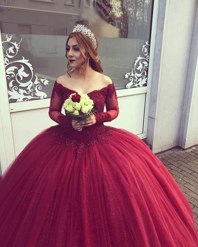 Maroon Wedding Dress