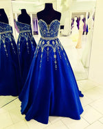 Load image into Gallery viewer, Royal-Blue-Ball-Gown-Dresses
