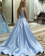 Cargar imagen en el visor de la galería, Sky Blue Prom Dresses
