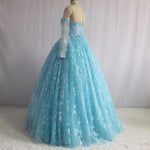 Load image into Gallery viewer, Illusion Neckline Long Sleeves Lace Ball Gowns Quinceanera Dresses 2018
