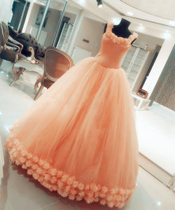 Spaghetti Straps Pink Flower Ball Gowns Quinceanera Dresses Bodice Corset