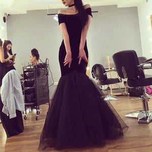 Tulle Mermaid Evening Dresses Off The Shoulder