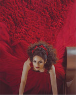 Load image into Gallery viewer, Burgundy Flower Wedding Dresses Ball Gowns Crystal Beaded Bodice Corset
