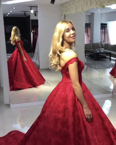 Sweetheart Off-the-Shoulder Lace Ball Gowns Wedding Dresses