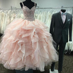 Load image into Gallery viewer, Luxurious Crystal Beaded Sweetheart Organza Ruffles Quinceanera Dresses 2018
