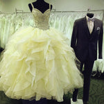 Load image into Gallery viewer, Luxurious Crystal Beaded Sweetheart Organza Ruffles Quinceanera Dresses 2018
