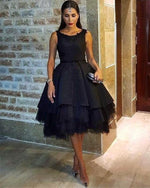 Load image into Gallery viewer, Black Tulle Ball Gowns Homecoming Dresses Open Back

