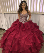 Load image into Gallery viewer, Wine Red Quinceanera Dresses
