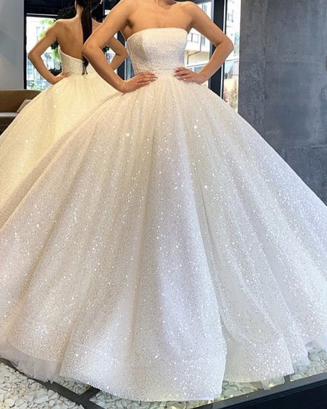Ivory Sequin Ball Gown Wedding Dress 2020