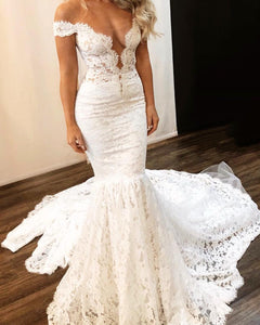 Mermaid Lace Wedding Dress For Bride