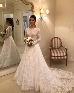 Long Sleeves Wedding Lace Dress