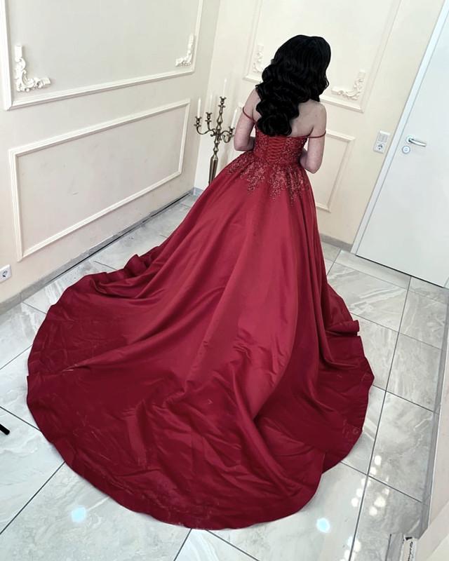 Wine Red Prom Dresses Ball Gowns 2020