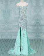 Load image into Gallery viewer, Mint Green Mermaid Prom Dresses 2020
