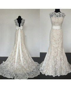 High Neck Mermaid Wedding Dress Vintage