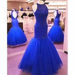 Load image into Gallery viewer, Gorgeous Beading Halter Keyhole Back Mermaid Formal Dresses
