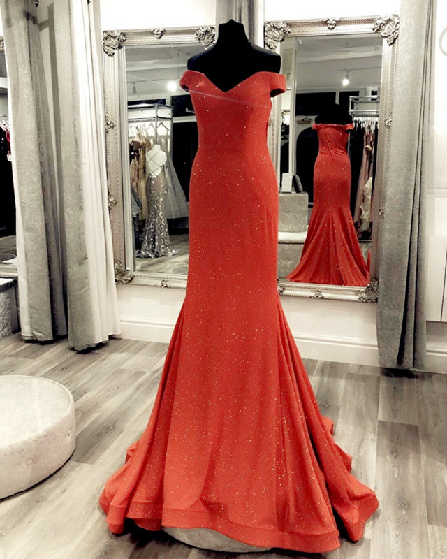 Sparkle Mermaid Off The Shoulder Prom Dresses