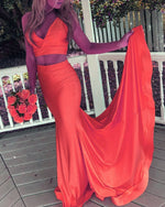 Afbeelding in Gallery-weergave laden, Orange Prom Dresses Mermaid
