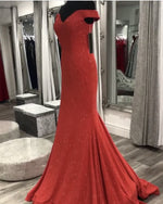 Load image into Gallery viewer, Sparkle Mermaid Off The Shoulder Prom Dresses
