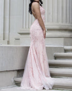 Cargar imagen en el visor de la galería, Blush Pink Tulle Mermaid Prom Dresses 2020
