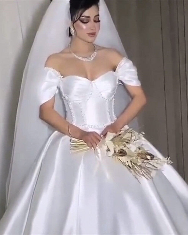 Princess Corset Wedding Dresses Satin