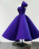 Load image into Gallery viewer, Purple Midi Ball Gown Strapless Party Dress
