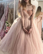Cargar imagen en el visor de la galería, Blush Midi Prom Dress Tulle Corset Ball Gown
