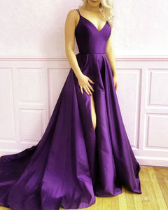 Purple Prom Dresses With Slit
