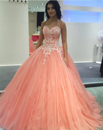 Cargar imagen en el visor de la galería, Pretty Lace Appliques Tulle Quinceanera Dresses Ball Gowns
