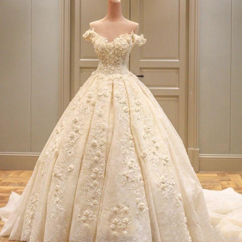 Off The Shoulder Lace Wedding Dresses Ball Gowns 2017